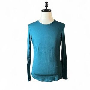 Segments Teal Baselayer 100% Merino Wool Long Sleeve Crew Neck Top Women's